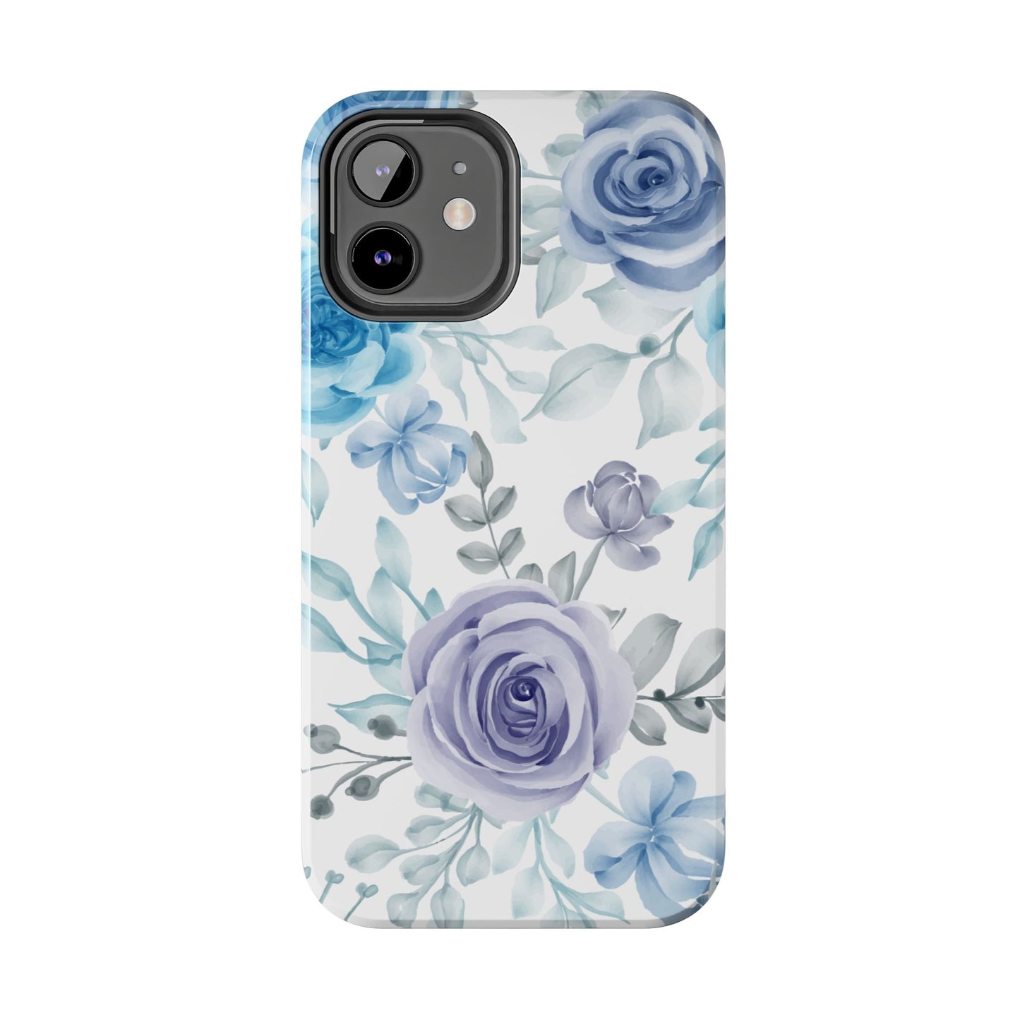 Elegant Blue & Violet Roses iPhone Case – Luxurious Floral Design for Chic Device Protection - BOGO Cases