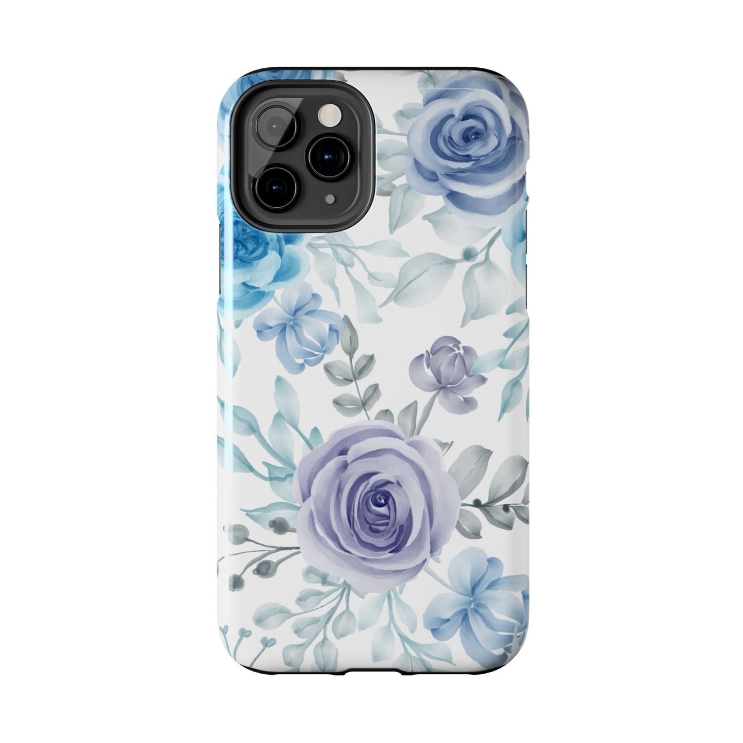 Elegant Blue & Violet Roses iPhone Case – Luxurious Floral Design for Chic Device Protection - BOGO Cases