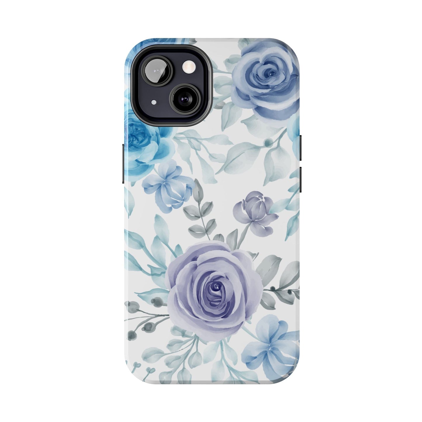 Elegant Blue & Violet Roses iPhone Case – Luxurious Floral Design for Chic Device Protection - BOGO Cases