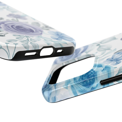 Elegant Blue & Violet Roses iPhone Case – Luxurious Floral Design for Chic Device Protection - BOGO Cases