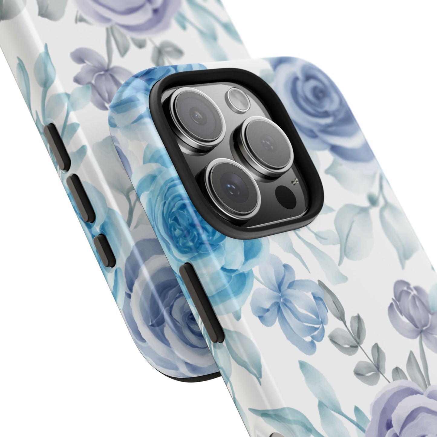 Elegant Blue & Violet Roses iPhone Case – Luxurious Floral Design for Chic Device Protection - BOGO Cases