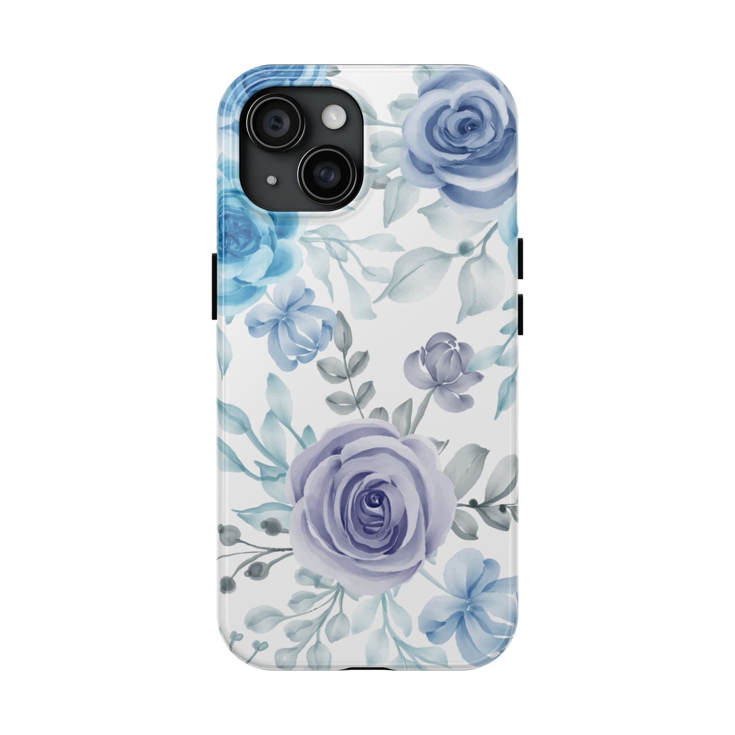 Elegant Blue & Violet Roses iPhone Case – Luxurious Floral Design for Chic Device Protection - BOGO Cases