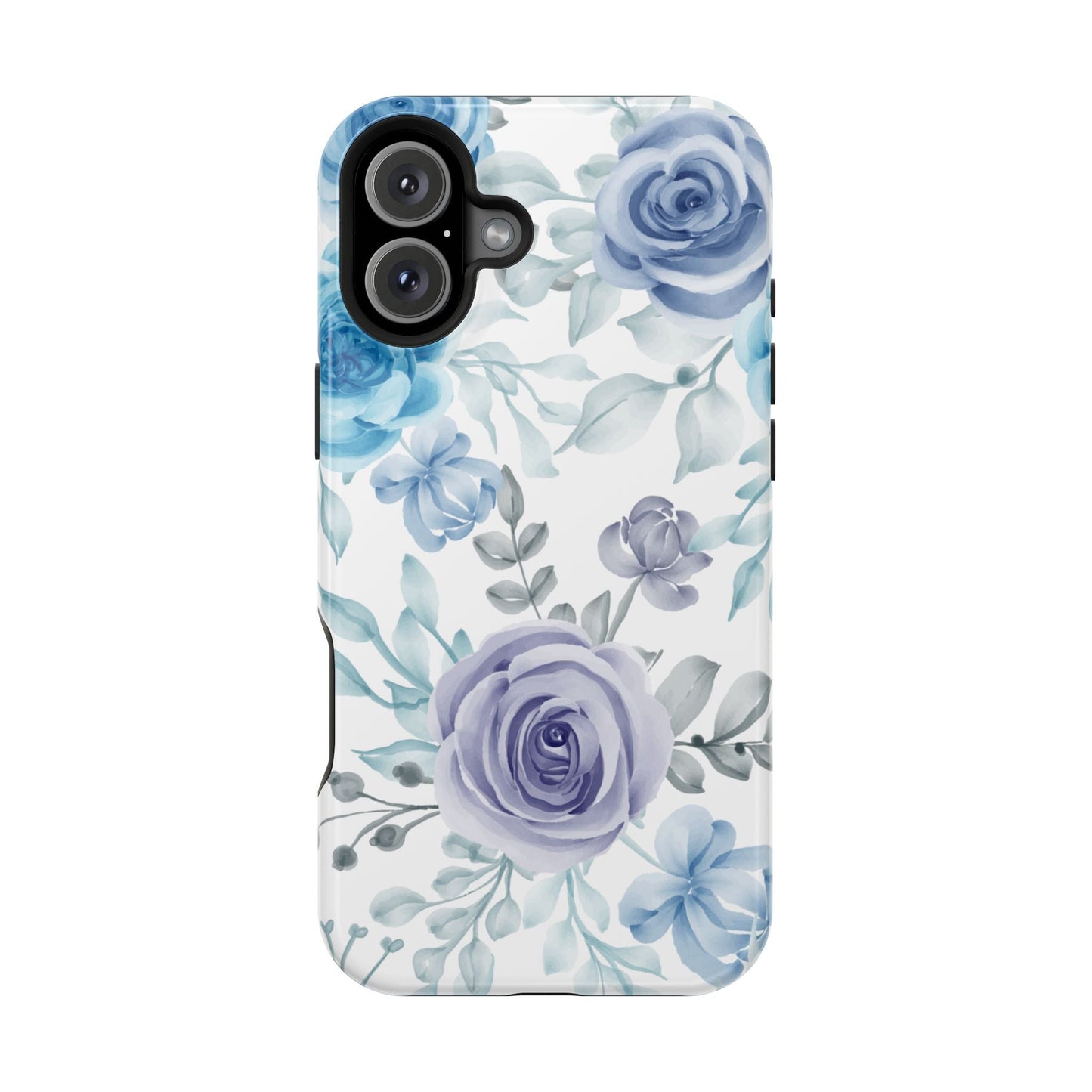 Elegant Blue & Violet Roses MagSafe Case – Artistic Floral Protection with Magnetic Charging Compatibility - BOGO Cases
