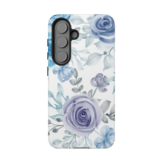 Elegant Blue & Violet Roses Samsung Galaxy Case – Artistic Floral Design for Stylish Protection - BOGO Cases