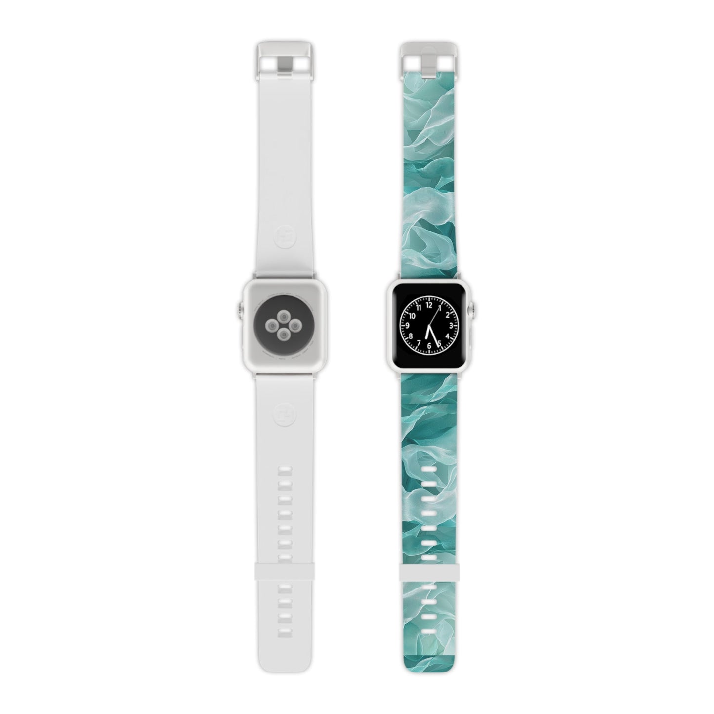 Elegant Flowing Teal Fabric Apple Watch Band - BOGO Cases