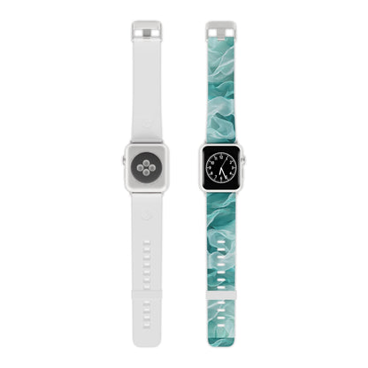Elegant Flowing Teal Fabric Apple Watch Band - BOGO Cases