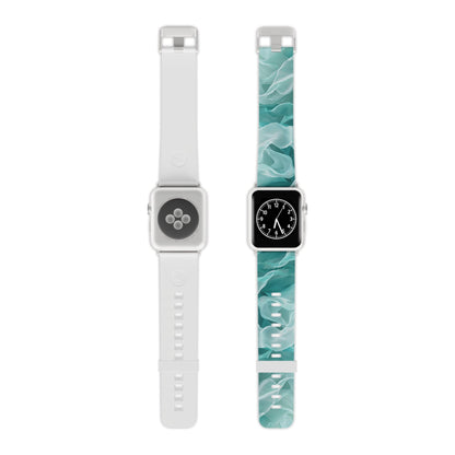 Elegant Flowing Teal Fabric Apple Watch Band - BOGO Cases