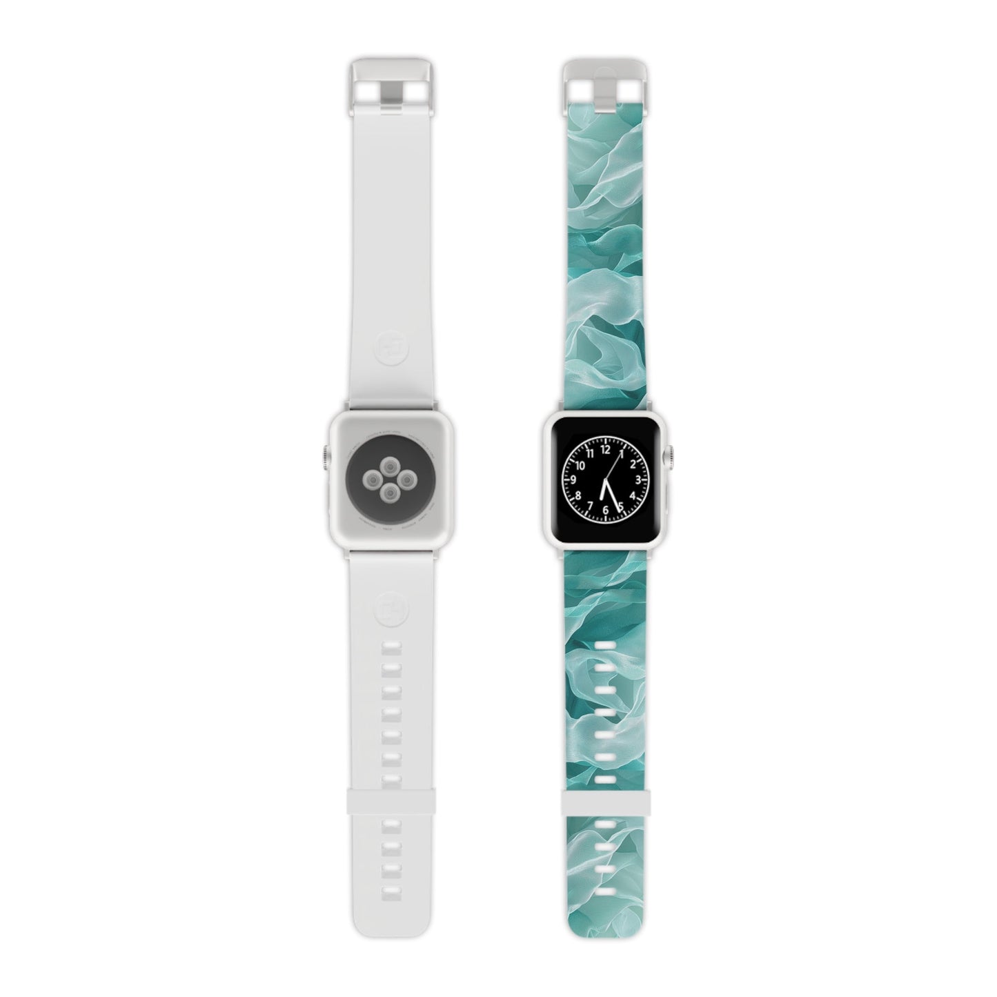 Elegant Flowing Teal Fabric Apple Watch Band - BOGO Cases