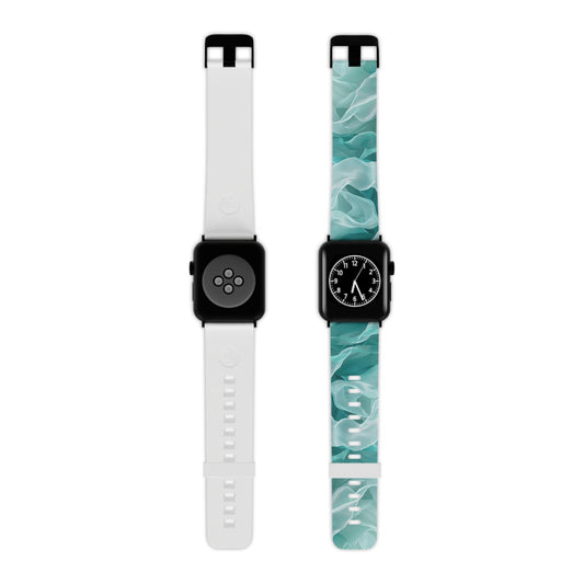 Elegant Flowing Teal Fabric Apple Watch Band - BOGO Cases