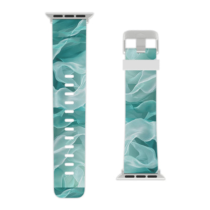 Elegant Flowing Teal Fabric Apple Watch Band - BOGO Cases
