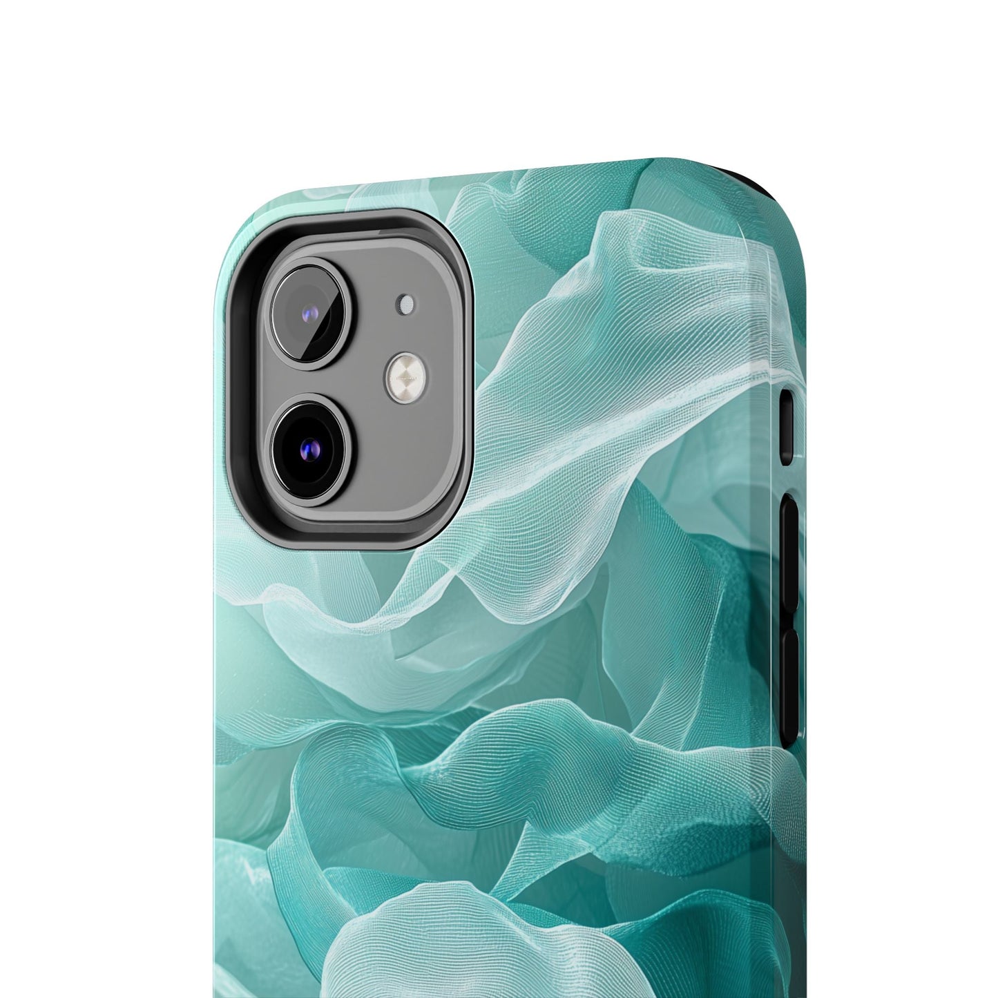 Elegant Flowing Teal Fabric iPhone Case – Soft Waves Design - BOGO Cases