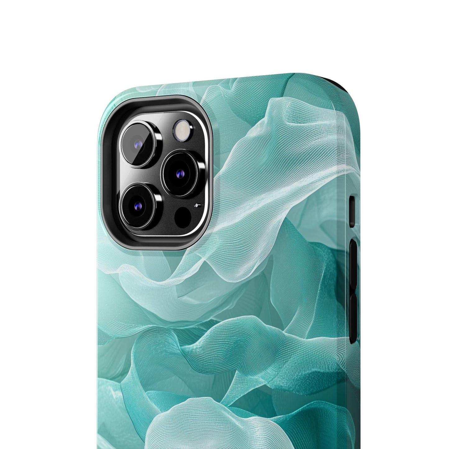 Elegant Flowing Teal Fabric iPhone Case – Soft Waves Design - BOGO Cases