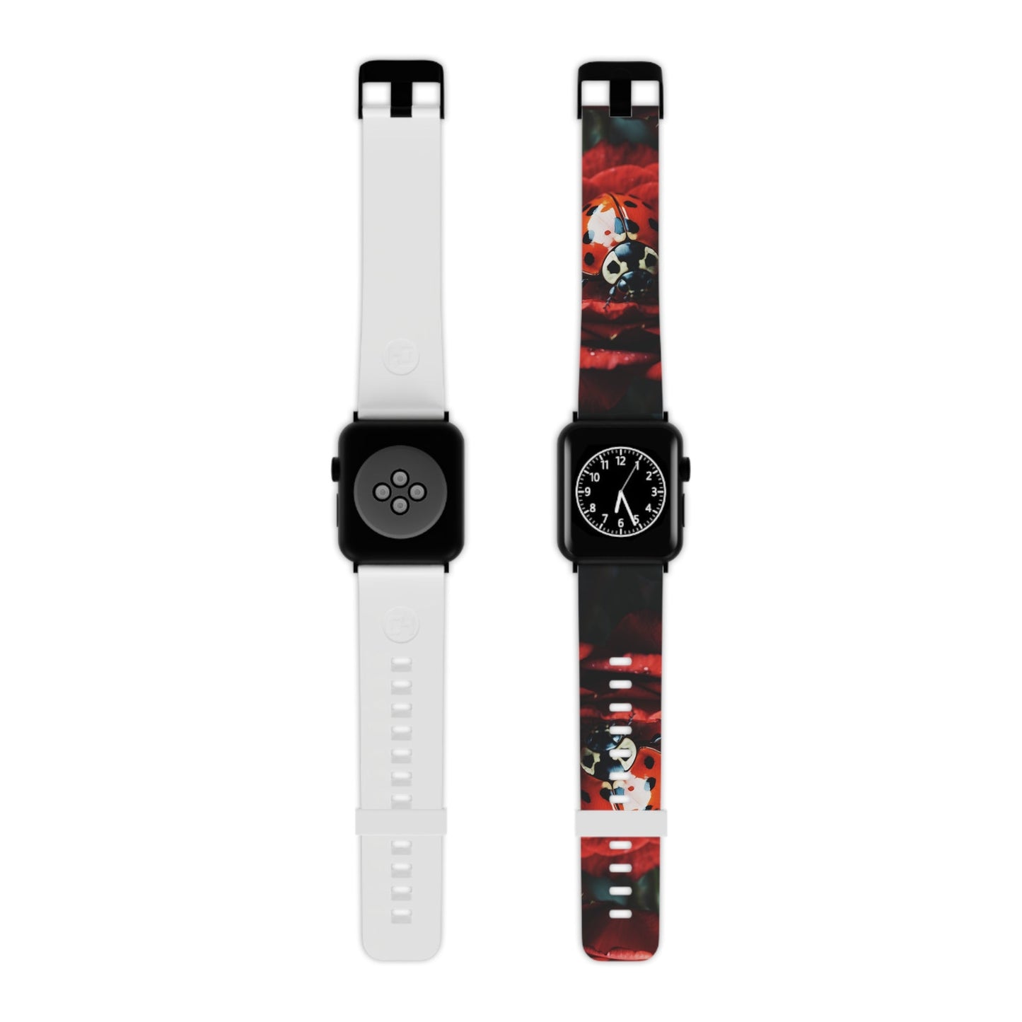 Elegant Rose & Ladybug Charm Apple Watch Band - BOGO Cases