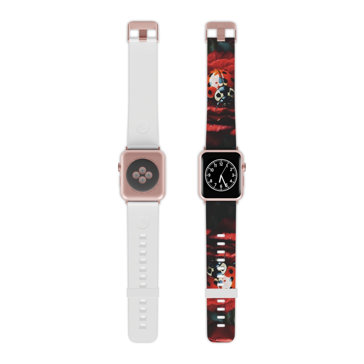 Elegant Rose & Ladybug Charm Apple Watch Band - BOGO Cases