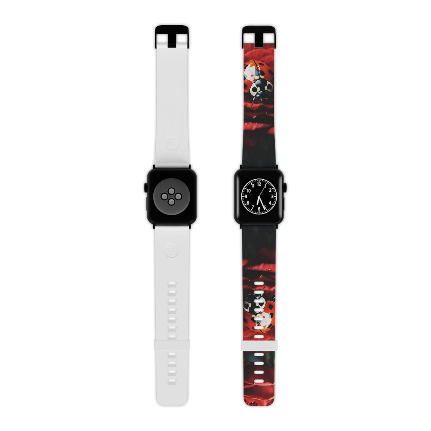 Elegant Rose & Ladybug Charm Apple Watch Band - BOGO Cases
