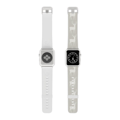 Elegant White Reindeer Pattern Apple Watch Band - BOGO Cases