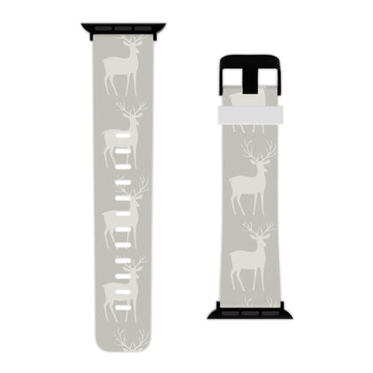 Elegant White Reindeer Pattern Apple Watch Band - BOGO Cases