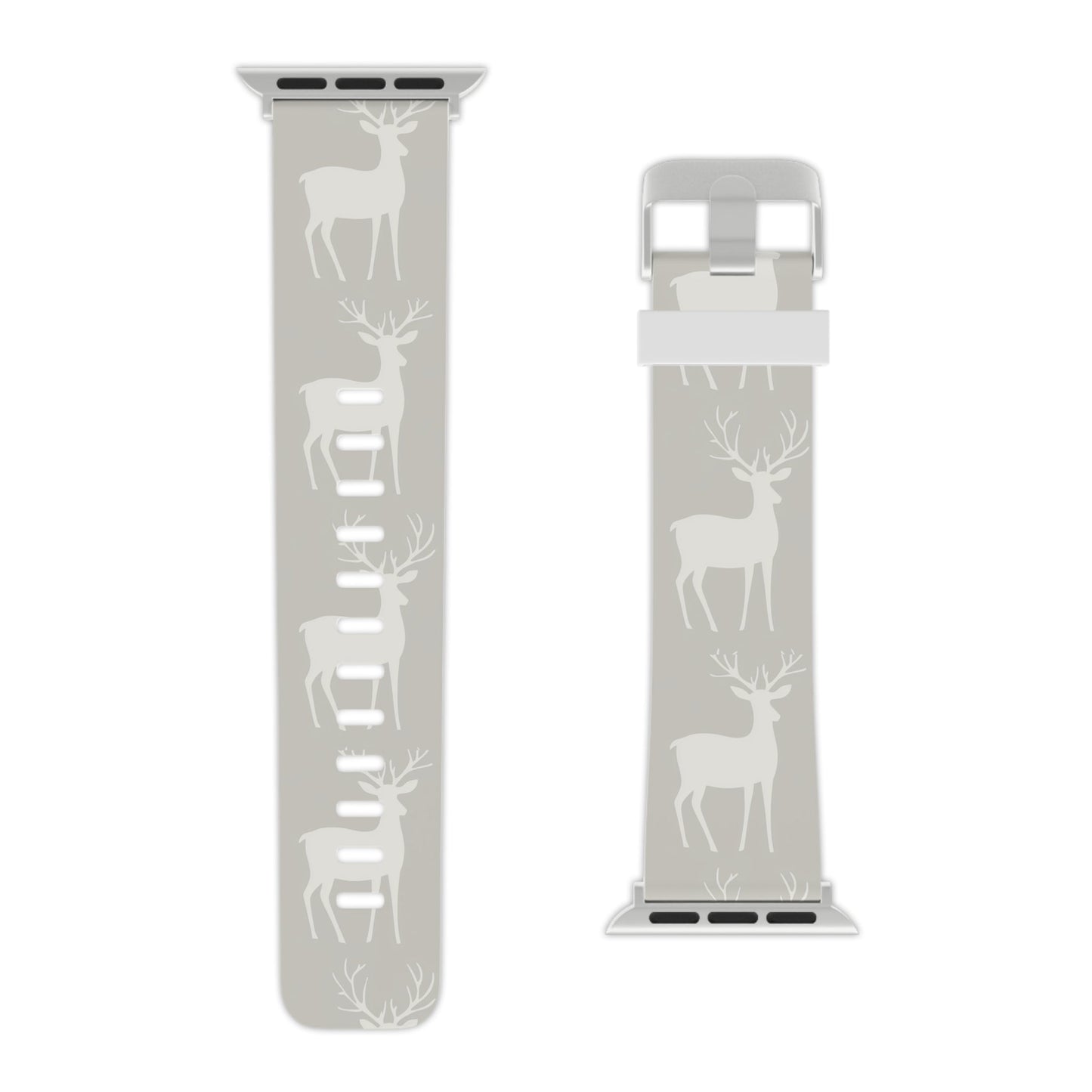 Elegant White Reindeer Pattern Apple Watch Band - BOGO Cases