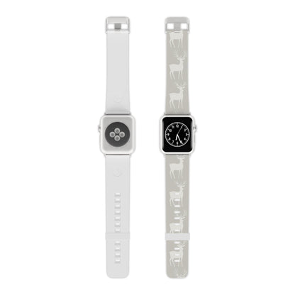 Elegant White Reindeer Pattern Apple Watch Band - BOGO Cases