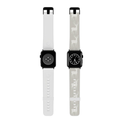 Elegant White Reindeer Pattern Apple Watch Band - BOGO Cases