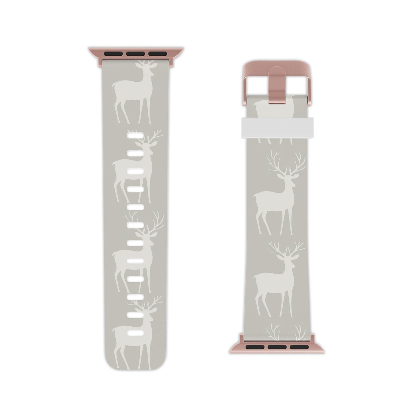 Elegant White Reindeer Pattern Apple Watch Band - BOGO Cases