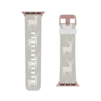 Elegant White Reindeer Pattern Apple Watch Band - BOGO Cases