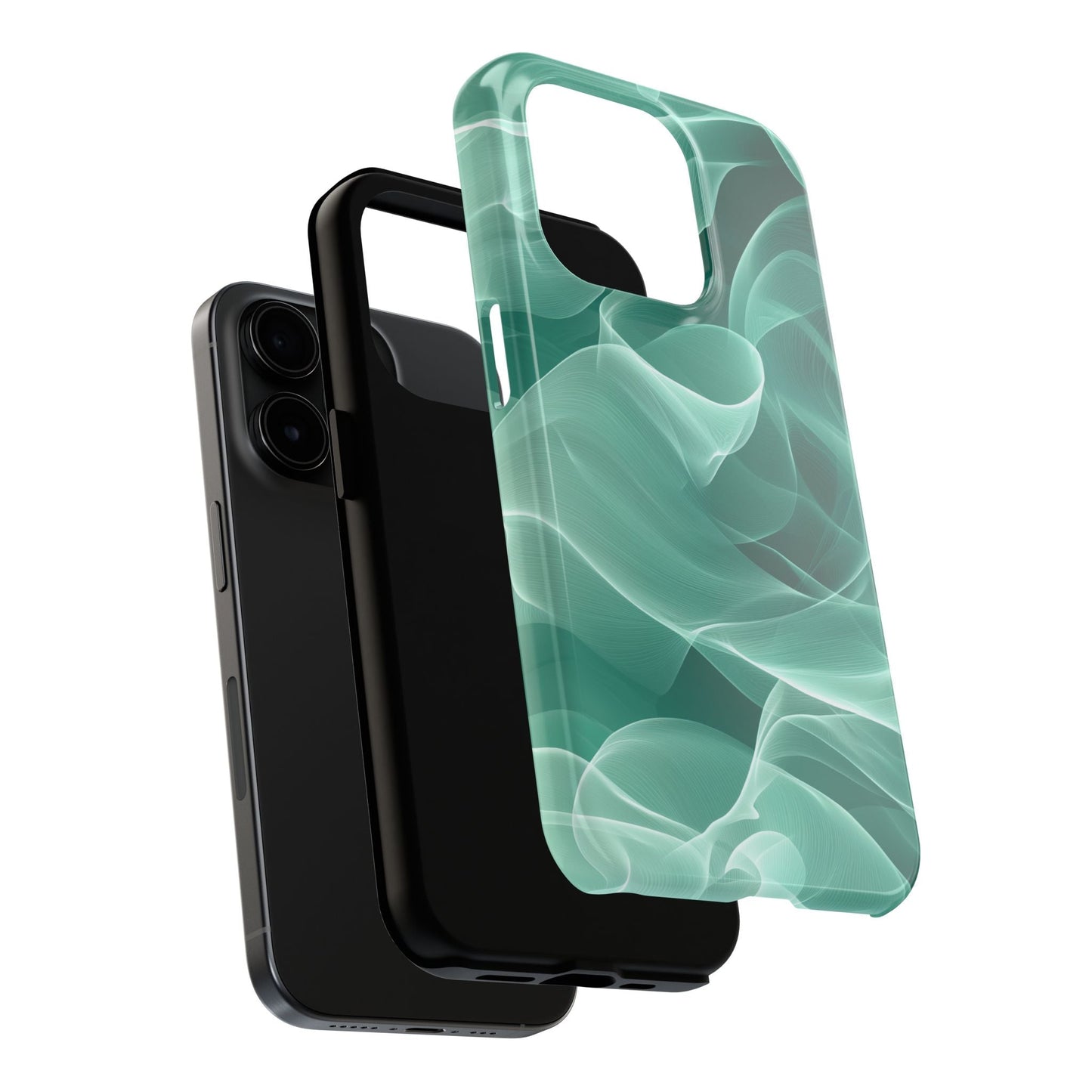 Emerald Flow iPhone Case – Translucent Green Fabric - Inspired Design - BOGO Cases