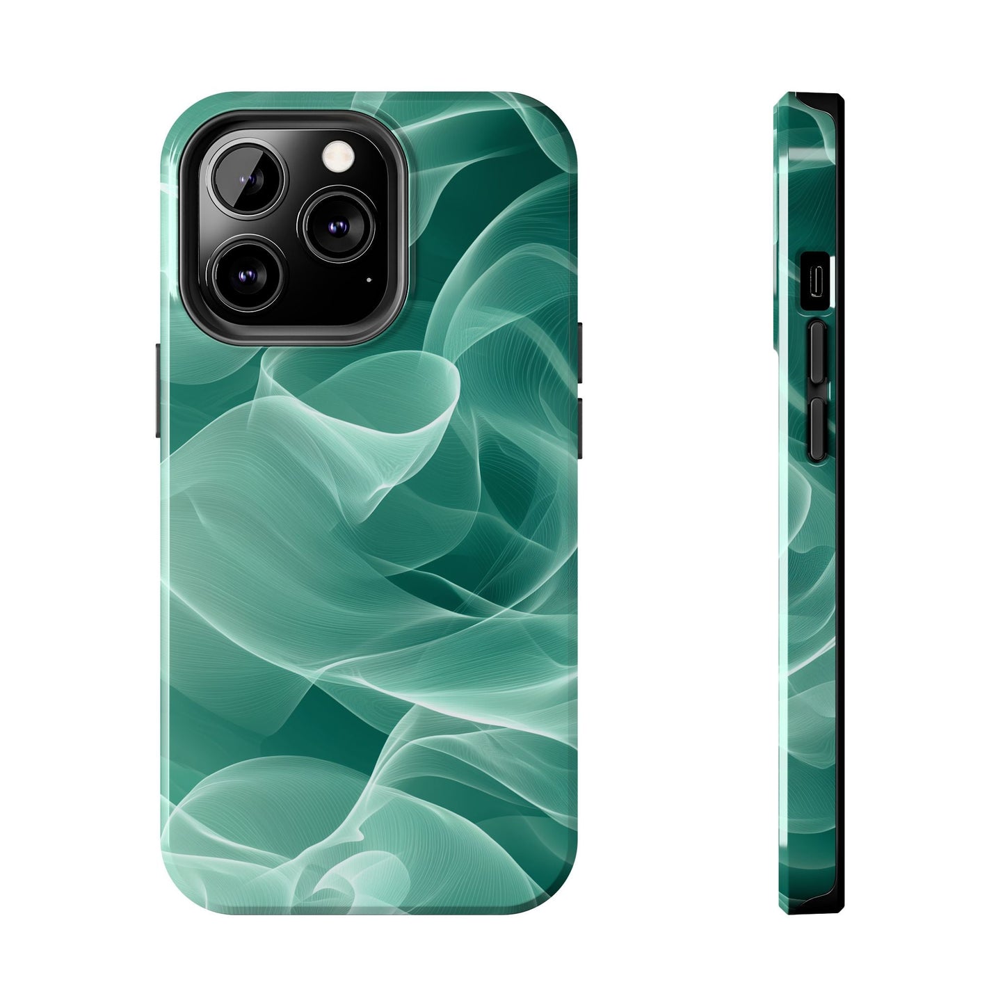 Emerald Flow iPhone Case – Translucent Green Fabric - Inspired Design - BOGO Cases