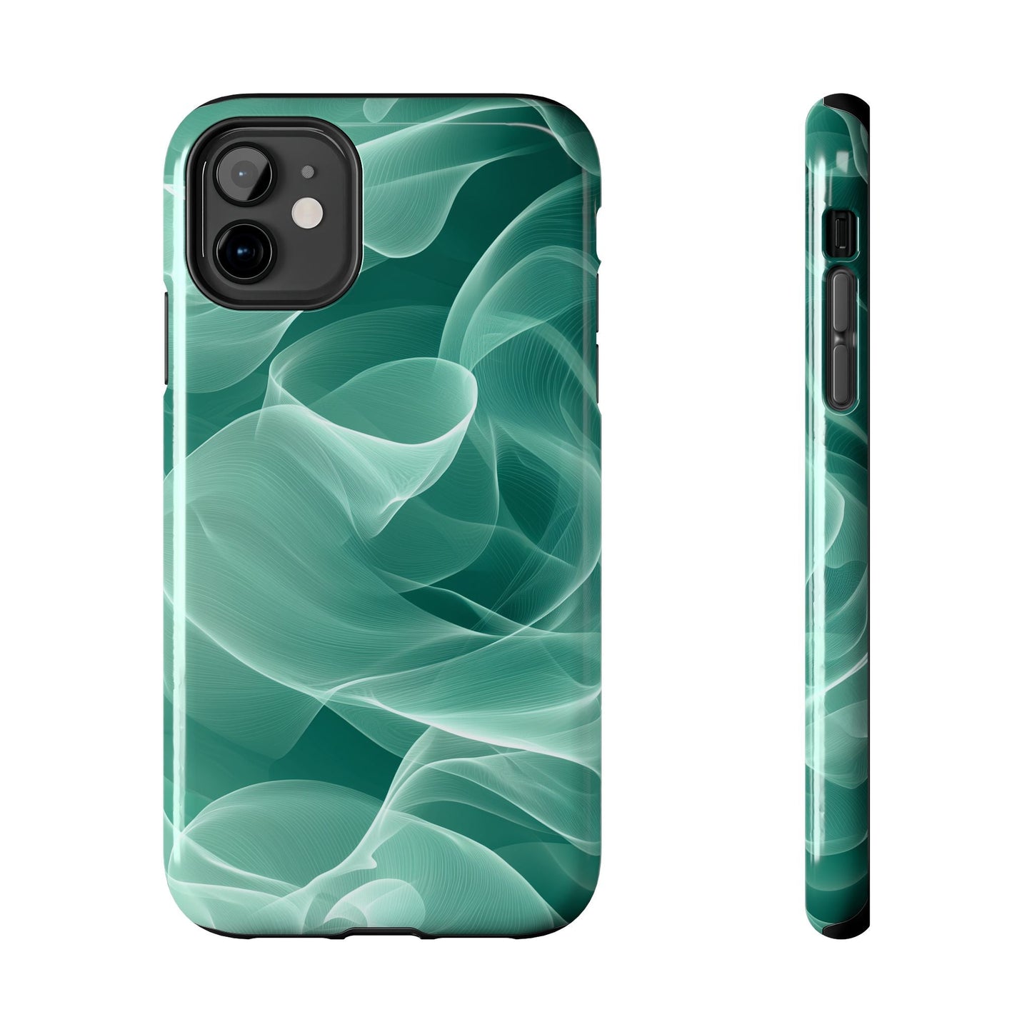 Emerald Flow iPhone Case – Translucent Green Fabric - Inspired Design - BOGO Cases