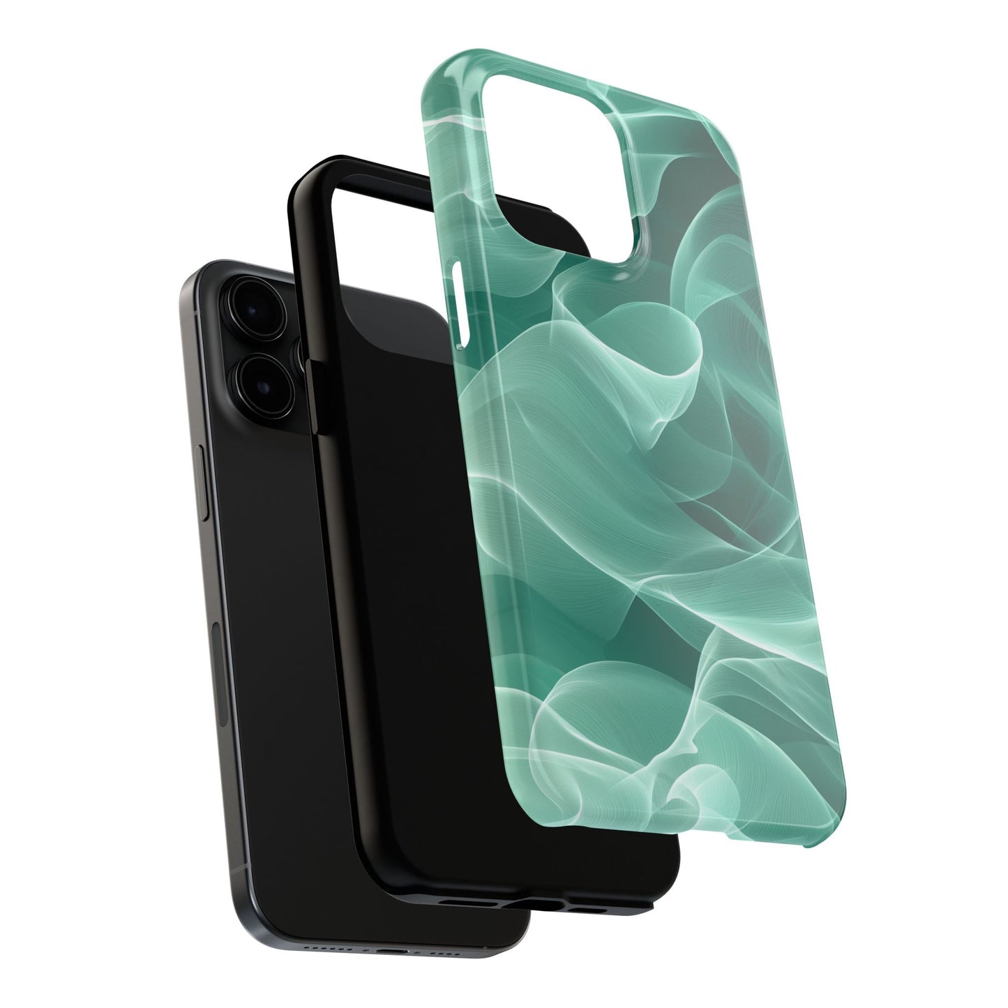 Emerald Flow iPhone Case – Translucent Green Fabric - Inspired Design - BOGO Cases