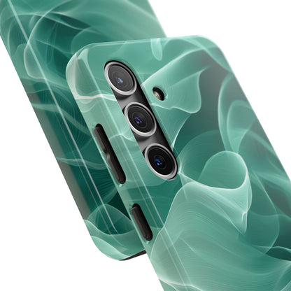 Emerald Flow Samsung Galaxy Case – Translucent Green Fabric - Inspired Design - BOGO Cases