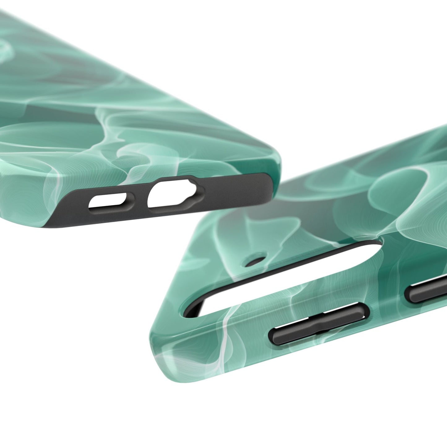 Emerald Flow Samsung Galaxy Case – Translucent Green Fabric - Inspired Design - BOGO Cases