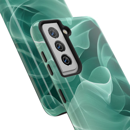 Emerald Flow Samsung Galaxy Case – Translucent Green Fabric - Inspired Design - BOGO Cases