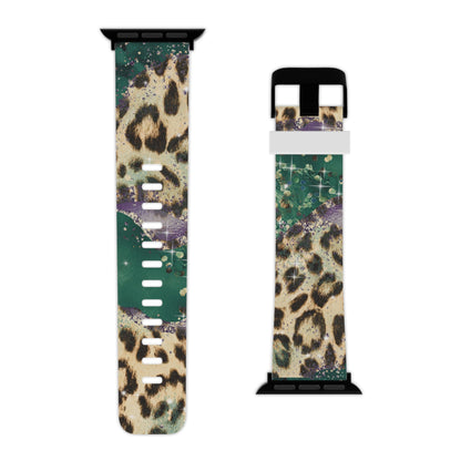 Emerald Glitter Leopard Print Apple Watch Band - BOGO Cases