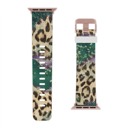 Emerald Glitter Leopard Print Apple Watch Band - BOGO Cases