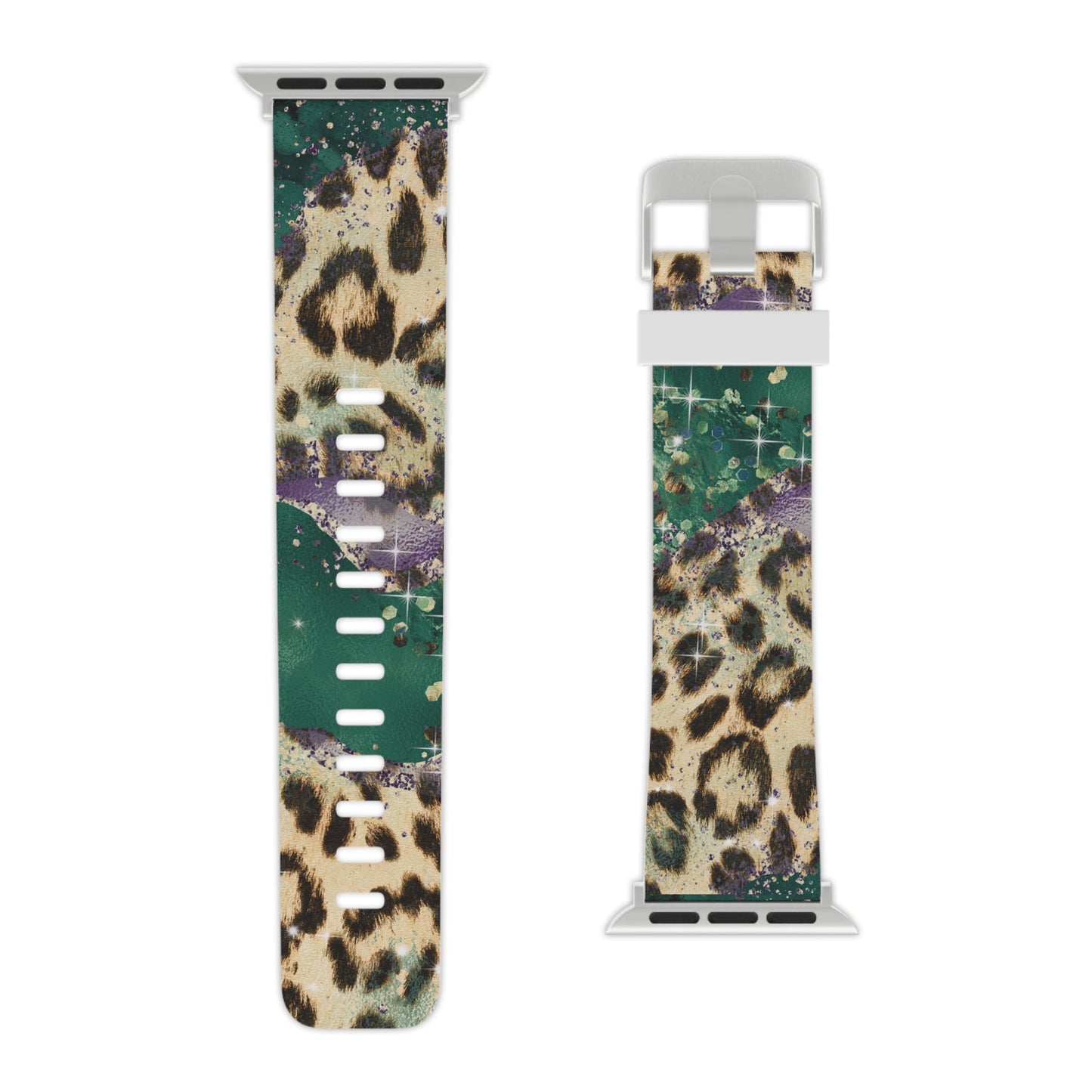 Emerald Glitter Leopard Print Apple Watch Band - BOGO Cases
