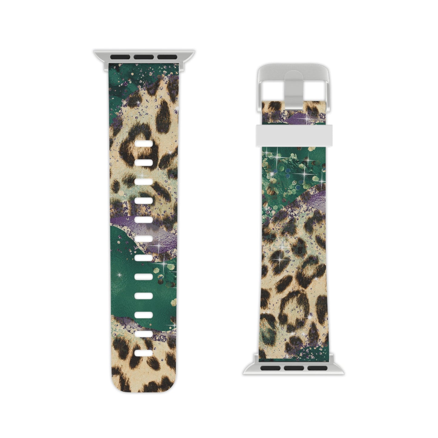 Emerald Glitter Leopard Print Apple Watch Band - BOGO Cases