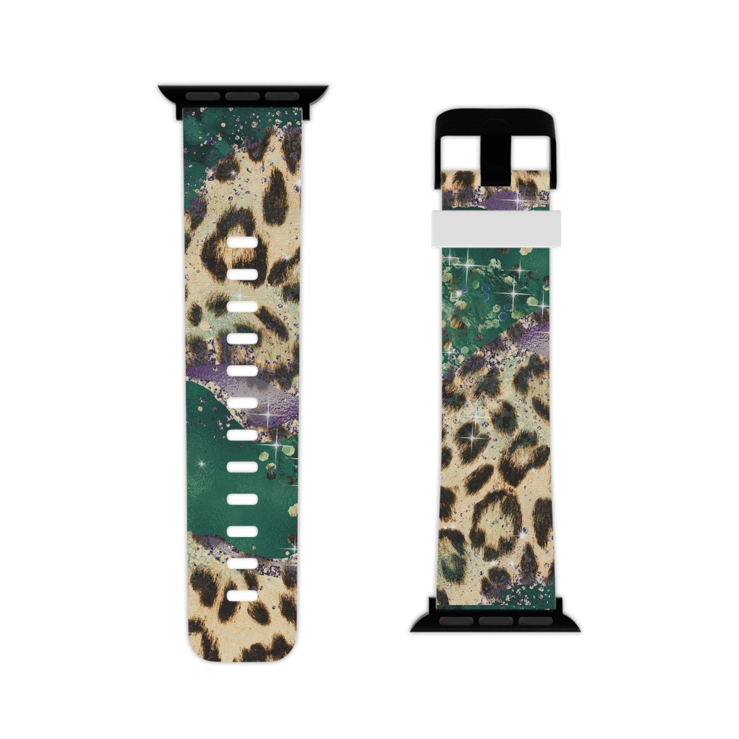 Emerald Glitter Leopard Print Apple Watch Band - BOGO Cases