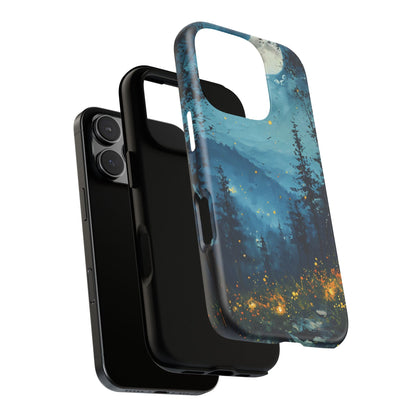 Enchanted Forest iPhone Case - Whimsical Night Sky & Fireflies Design - For for All iPhone Models - Cute PhoneCases - Premium Tough Quality - BOGO Cases