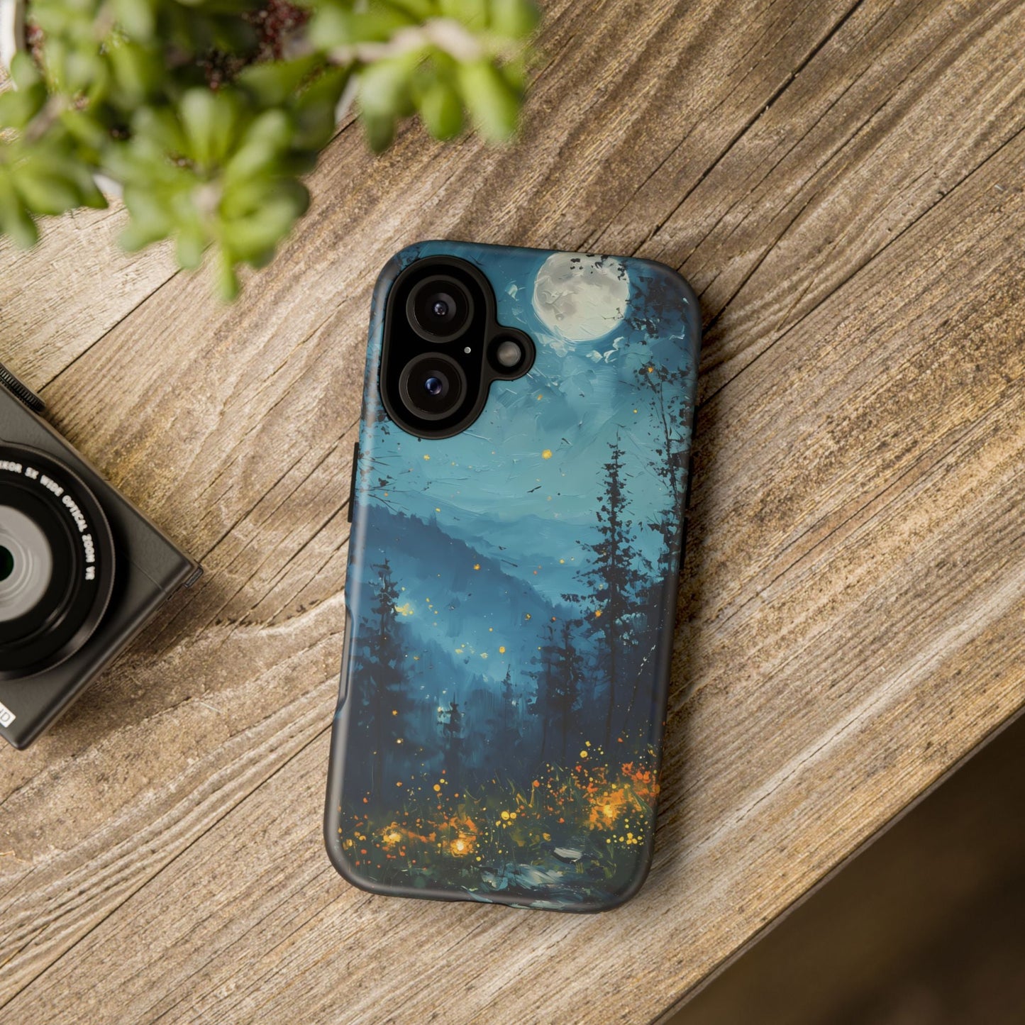 Enchanted Forest iPhone Case - Whimsical Night Sky & Fireflies Design - For for All iPhone Models - Cute PhoneCases - Premium Tough Quality - BOGO Cases