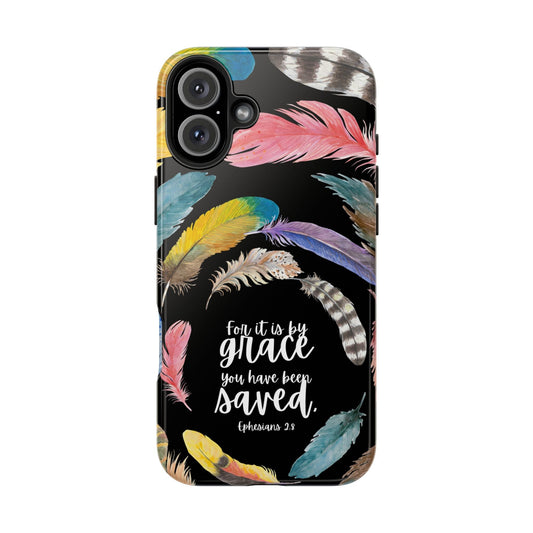 Ephesians 2:8 Watercolor Feathers - iPhone Series Case - BOGO Cases