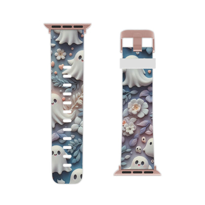 Ethereal Autumn Ghost Apple Watch Band | Fall Florals & Halloween Spirits - BOGO Cases