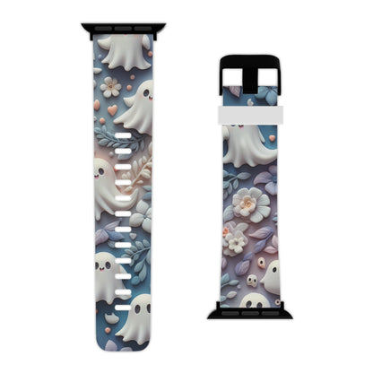 Ethereal Autumn Ghost Apple Watch Band | Fall Florals & Halloween Spirits - BOGO Cases