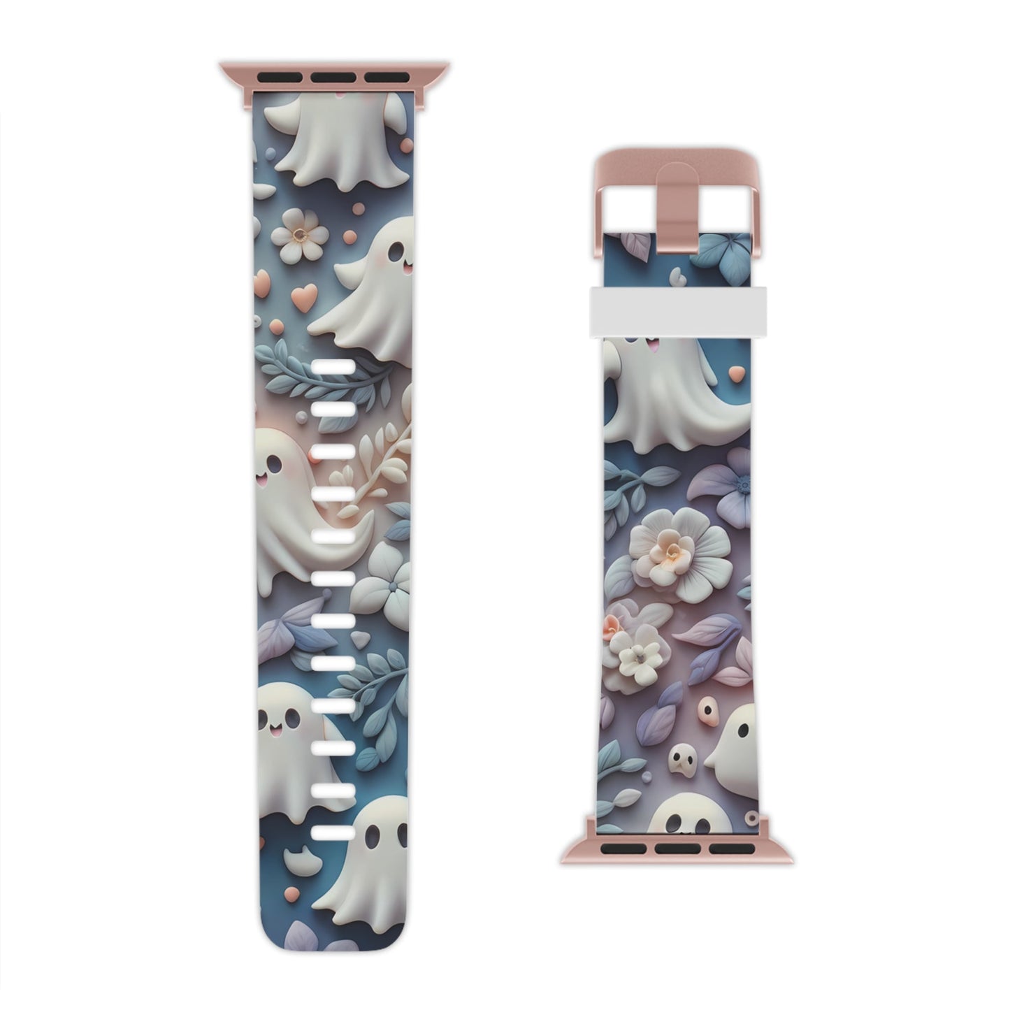 Ethereal Autumn Ghost Apple Watch Band | Fall Florals & Halloween Spirits - BOGO Cases