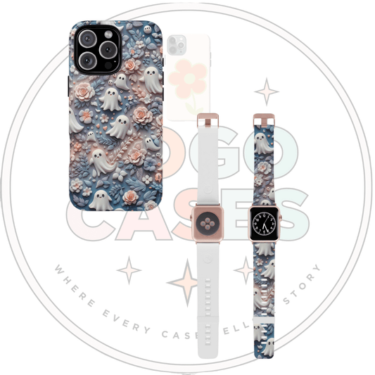 Ethereal Clay Ghosts Bundle | Matching Phone Case & Apple Watch Band - BOGO Cases