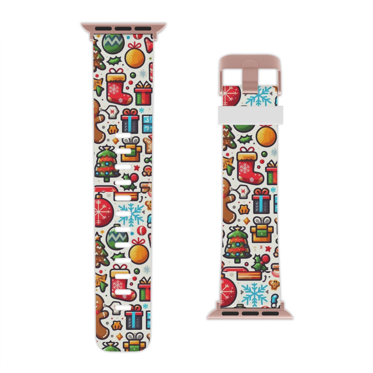 Festive Christmas Icons Pattern Apple Watch Band - BOGO Cases