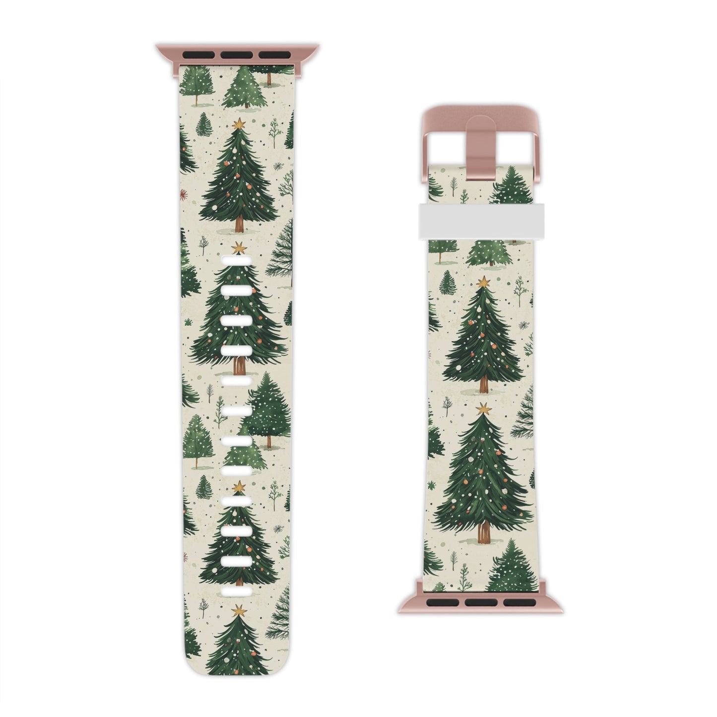 Festive Christmas Tree Forest Pattern Apple Watch Band - BOGO Cases