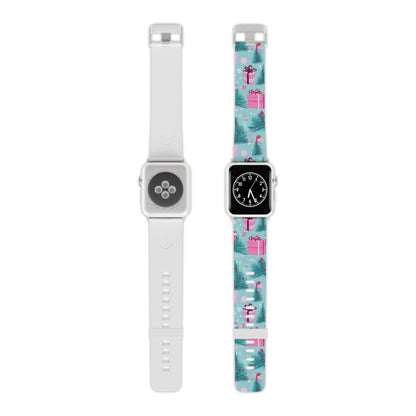 Festive Pink Christmas Gifts and Evergreen Apple Watch Band - BOGO Cases