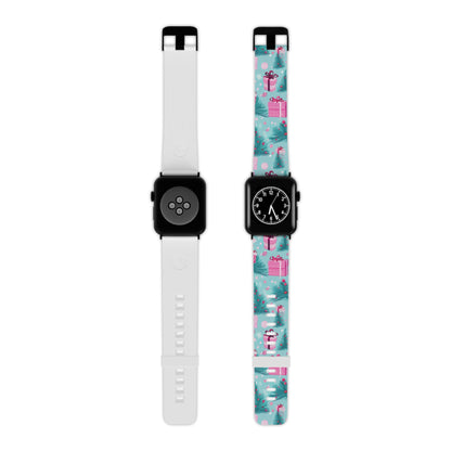 Festive Pink Christmas Gifts and Evergreen Apple Watch Band - BOGO Cases