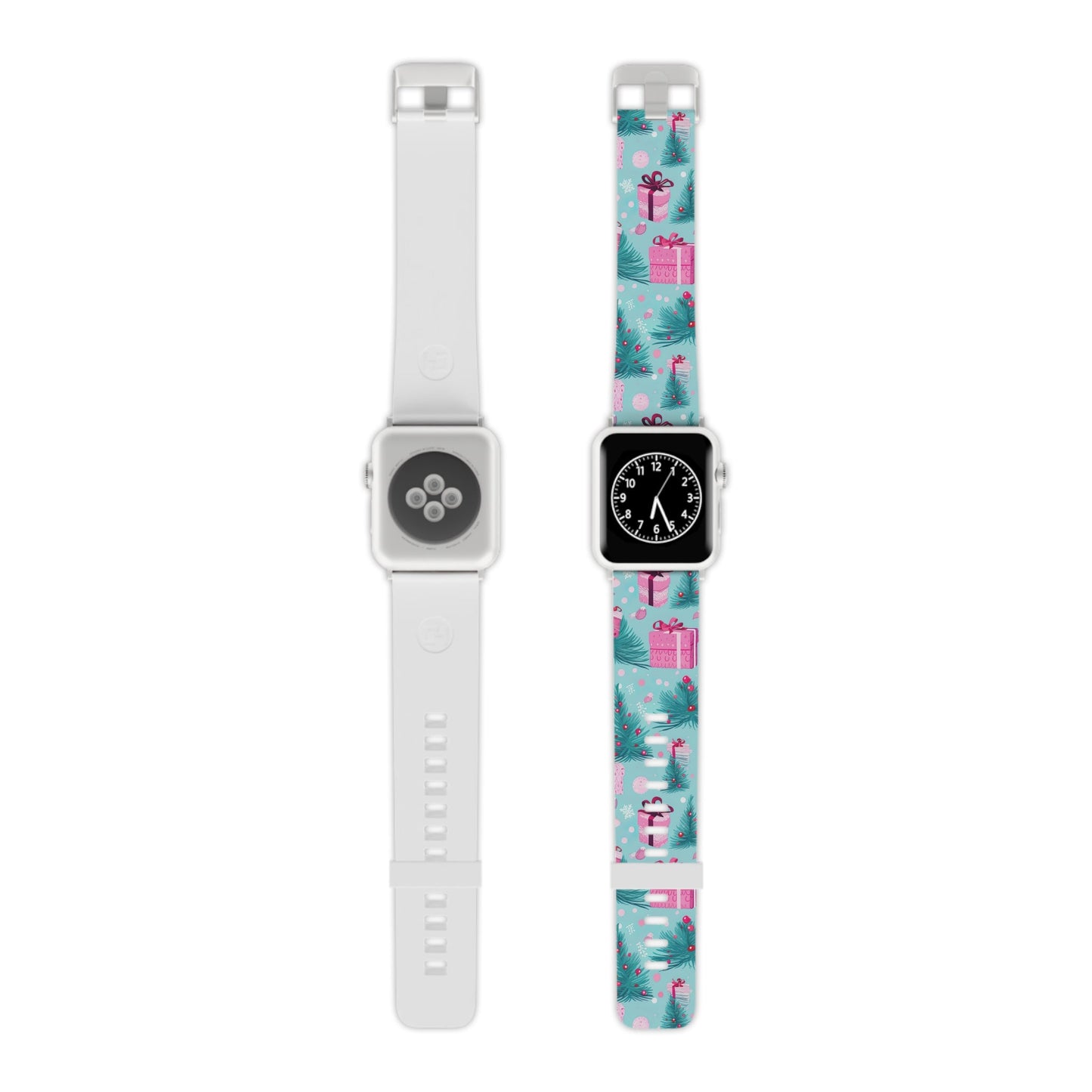 Festive Pink Christmas Gifts and Evergreen Apple Watch Band - BOGO Cases